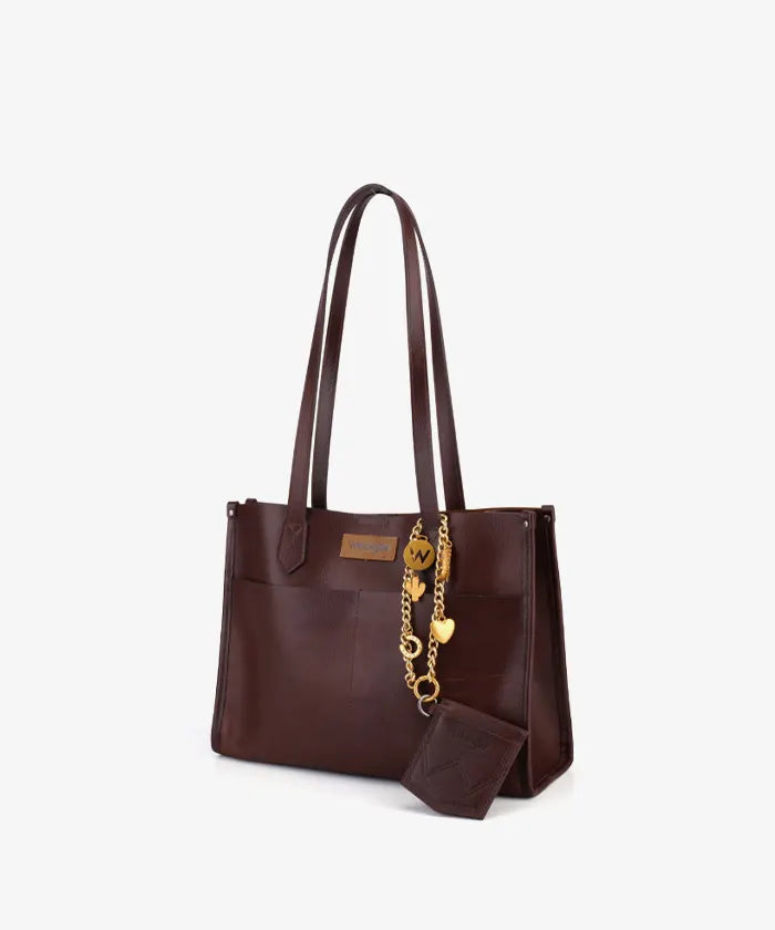 Wrangler Genuine Leather Multi-Pocket Tote Bag
