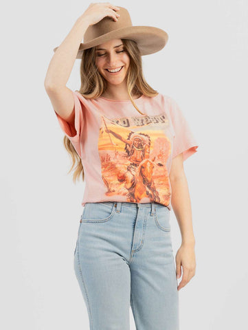 American Bling Women Mineral Wash Tribe Print Tee - Montana West World