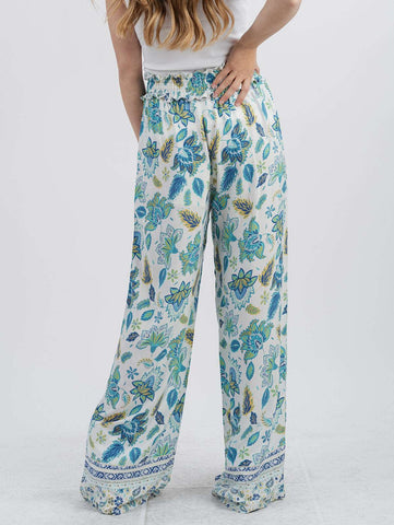 American Bling Women Floral Print Ruffle Waist Trousers - Montana West World