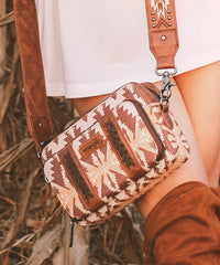 Wrangler Aztec Printed Crossbody Purse-Country Glam Outfits