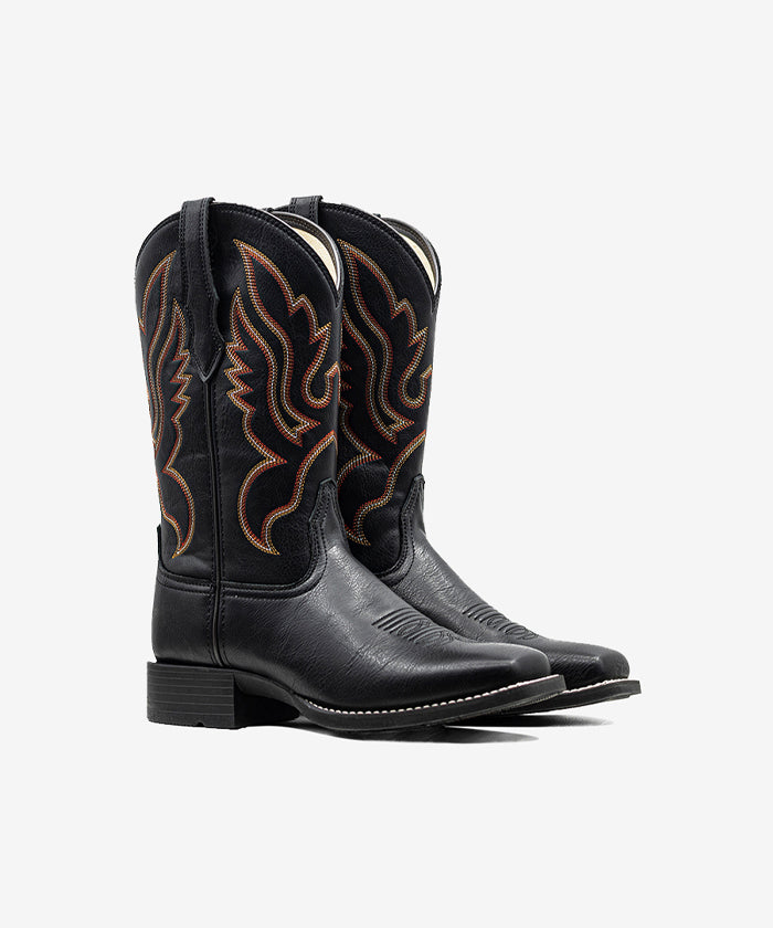 Women's Embroidered Wide Toe Western Boots