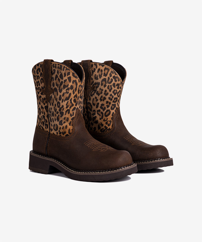 Women‘s Wild Prairie Brown Leather & Leopard Suede Boots