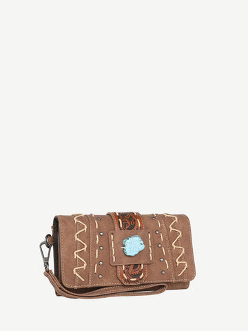 Montana West Tooled Buckle Hand-stitch Wallet - Montana West World