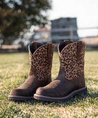 Women‘s Wild Prairie Brown Leather & Leopard Suede Boots