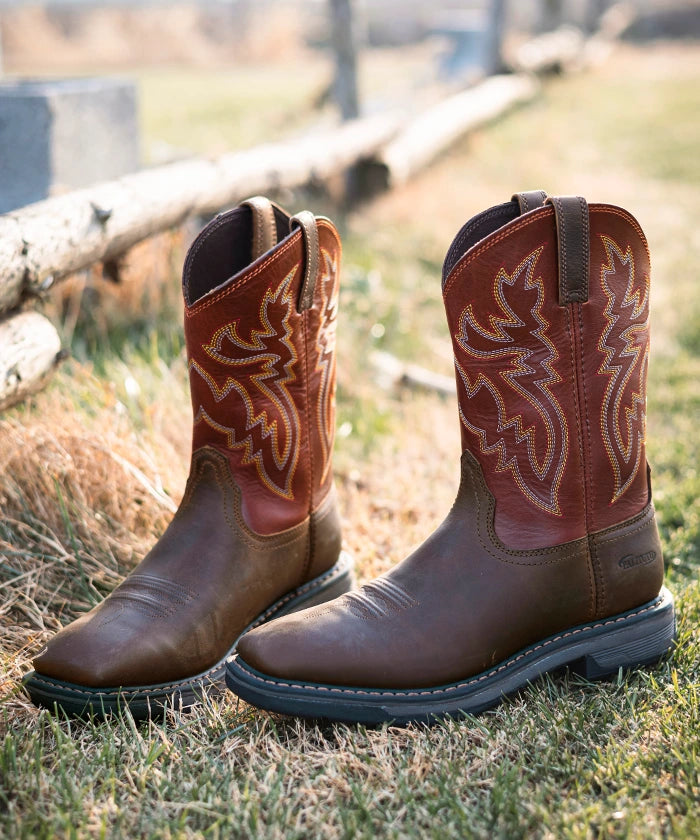 Men’s Wild Scarlet Bold Leather & Embroidered Shaft Western Boots