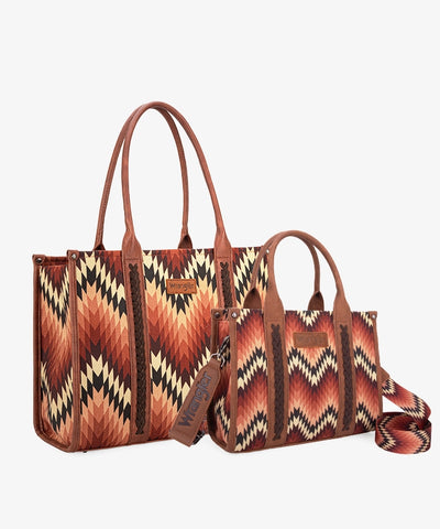 Wrangler Southwestern Pattern Concealed Carry Wide Tote Set