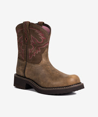 Women’s Rose Dust Genuine Leather Suede Embroidered Boots