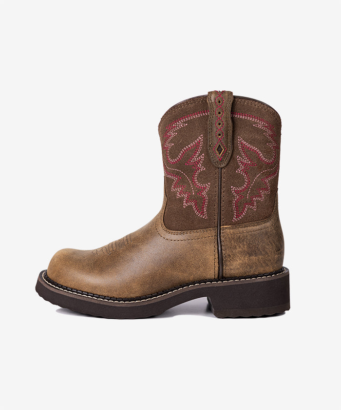 Women’s Rose Dust Genuine Leather Suede Embroidered Boots