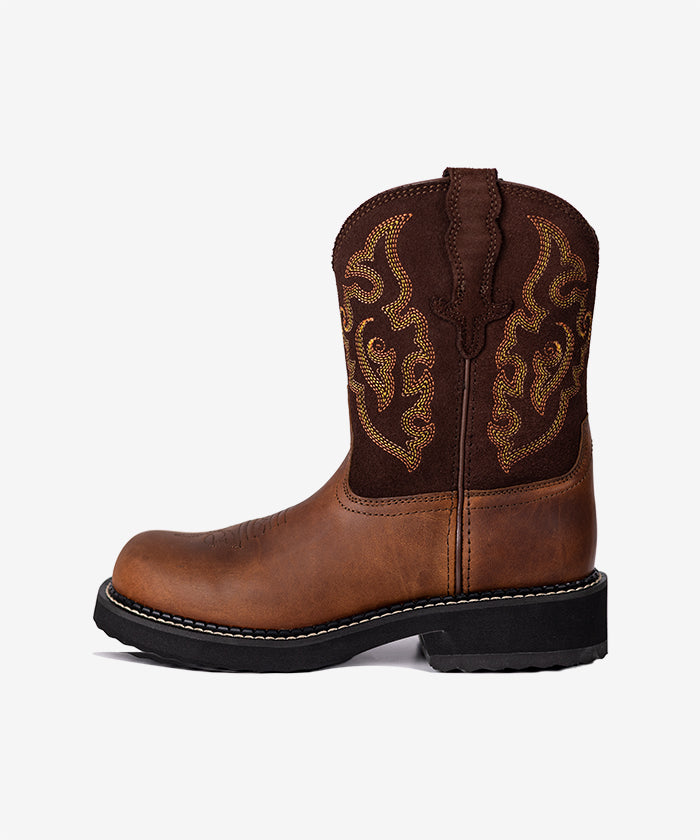 Women’s Brown Suede Embroidered Western  Boots