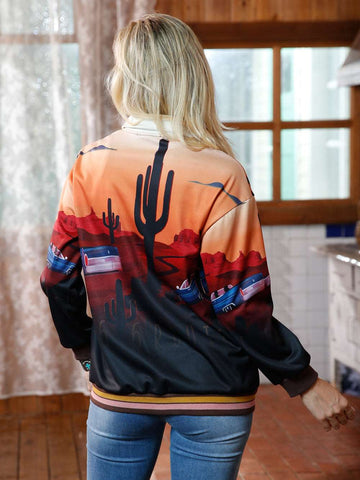 American Bling Desert Sunset Print Full Zip Jacket - Montana West World