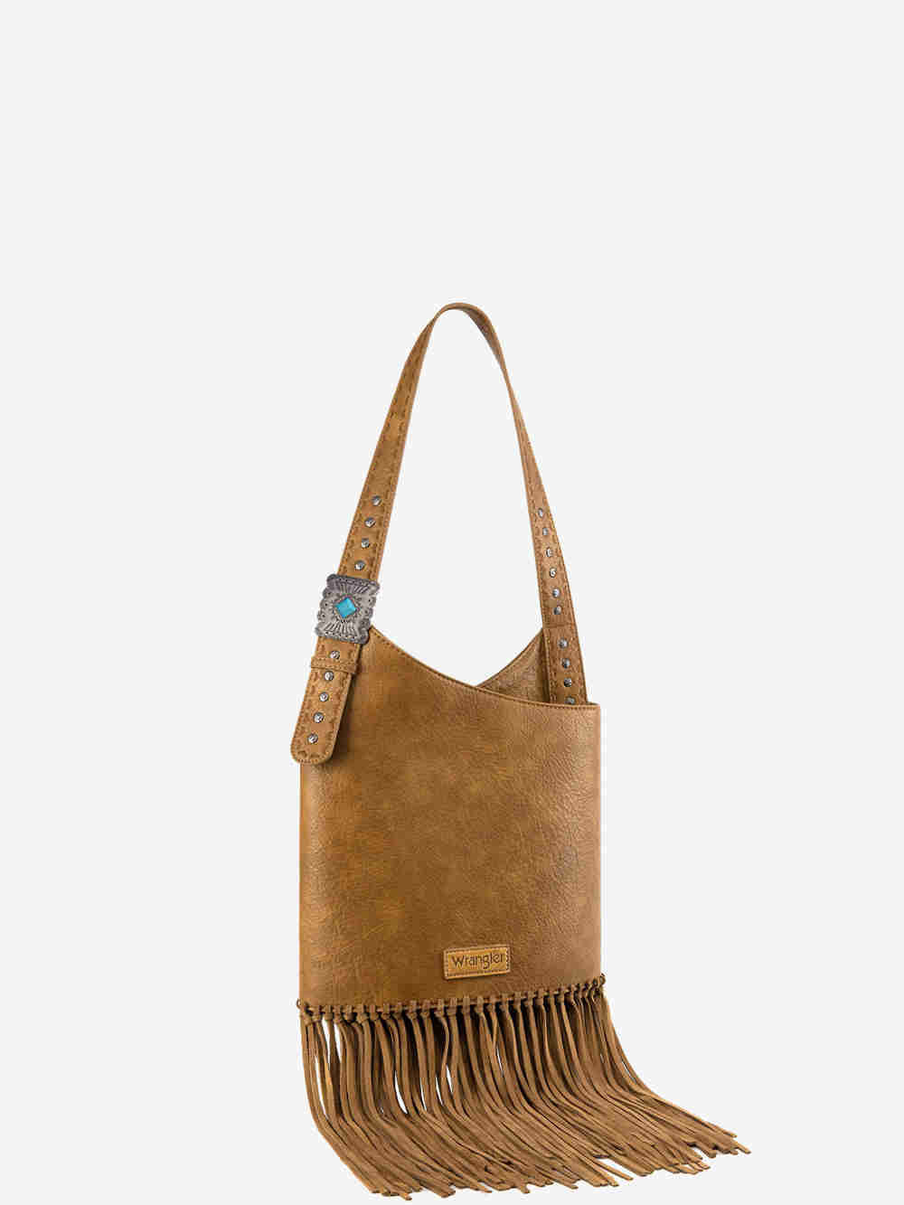 Wrangler Turquoise Stone Concho Fringe Hobo - Montana West World