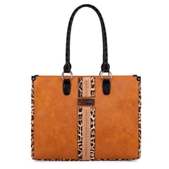 Wrangler Leopard Patchwork Concealed Carry Tote - Montana West World