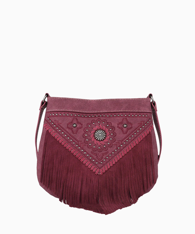 Montana West Concho Floral Fringe Crossbody Bag - Montana West World