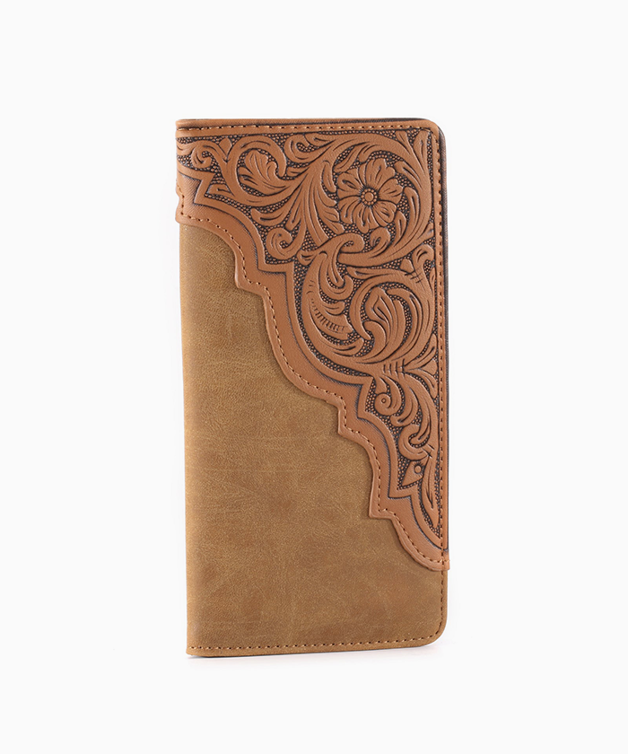 Montana West Embossed Floral Men's Bifold Long Wallet - Montana West World