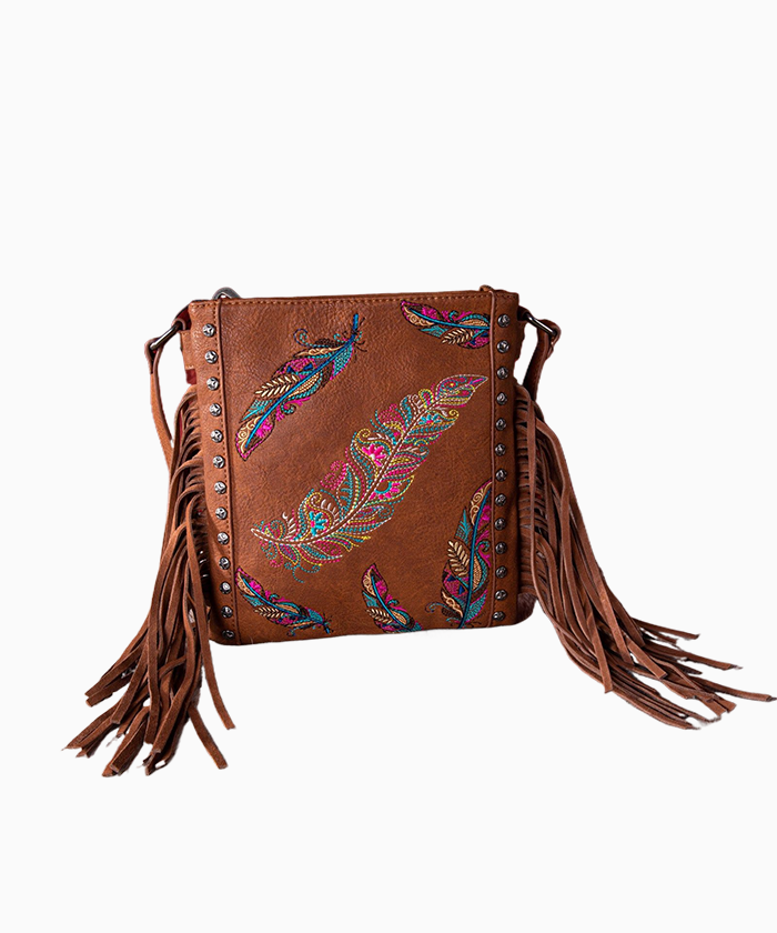 Montana West Embroidered Feather Concealed Carry Crossbody - Montana West World