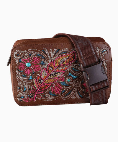 Montana West Embroidered Floral Cut-out Belt Bag - Montana West World