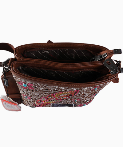 Montana West Embroidered Floral Concealed Carry Crossbody Bag - Montana West World