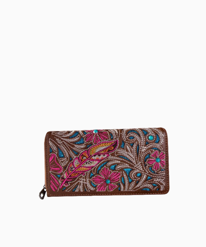 Montana West Embroidered Floral Cut-out Cut-out Collection Wallet - Montana West World