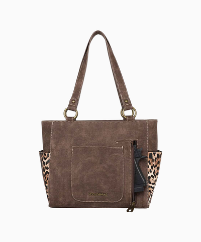 Montana West Embroidered Floral Leopard Concealed Carry Tote - Montana West World