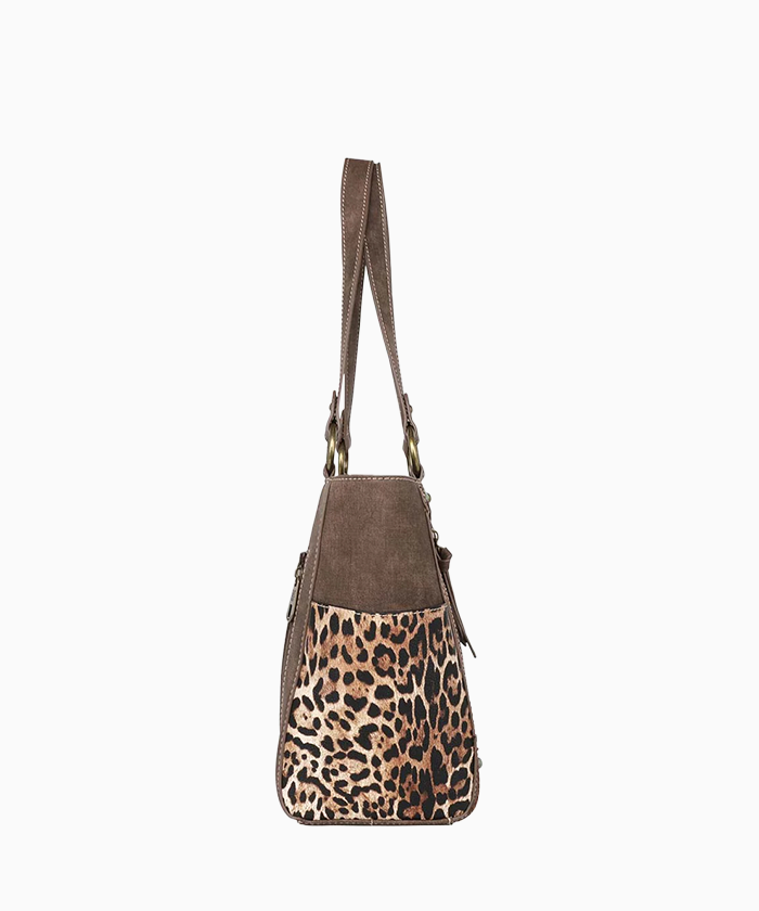 Montana West Embroidered Floral Leopard Concealed Carry Tote - Montana West World