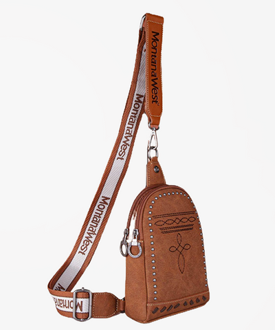 Montana West Embroidery Leather Sling Bag - Montana West World