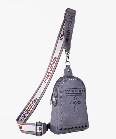 Montana West Embroidery Leather Sling Bag - Montana West World