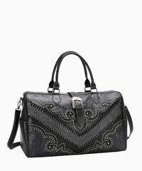 Montana West Floral Aztec Embossed Buckle Duffle Bag - Montana West World