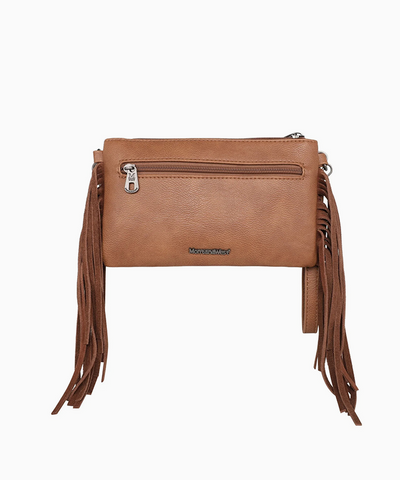 Montana West Floral Embossed Fringe Crossbody Clutch - Montana West World