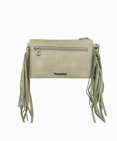 Montana West Floral Embossed Fringe Crossbody Clutch - Montana West World