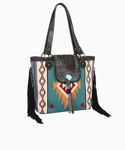 Montana West Hair-On Cowhide Aztec Tapestry Concealed Carry Tote - Montana West World