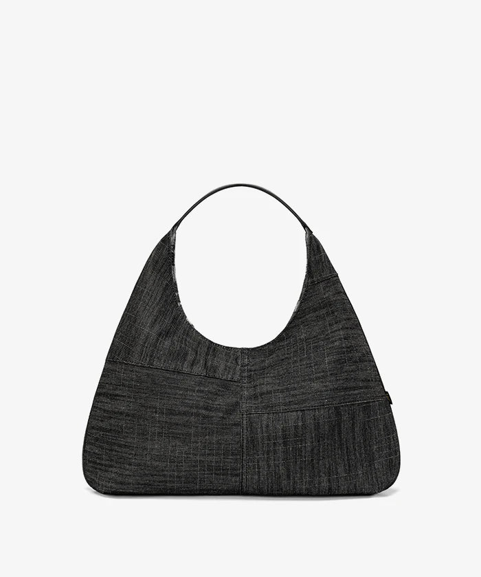 Lee Reversible Slouchy Hobo Shoulder Bag in Black