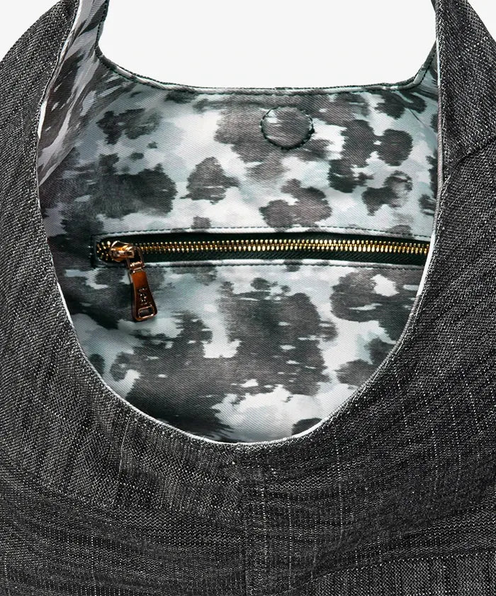 Lee Reversible Slouchy Hobo Shoulder Bag in Black