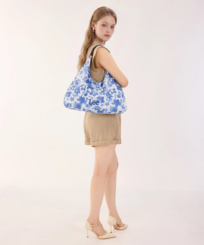 Lee Reversible Slouchy Hobo Shoulder Bag in Light Blue