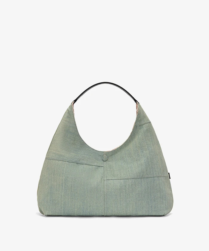 Lee Reversible Slouchy Hobo Shoulder Bag in Green