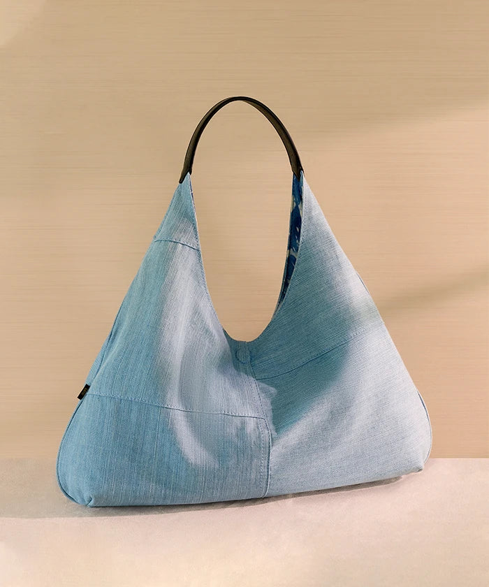 Lee Reversible Slouchy Hobo Shoulder Bag in Light Blue
