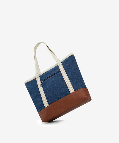 LEE Denim Patchwork Canvas Tote Bag