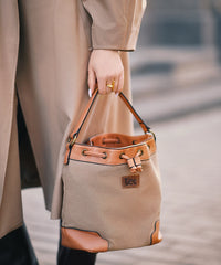 Lee Denim Canvas Crossbody Bucket Bag-Country Glam Outfits
