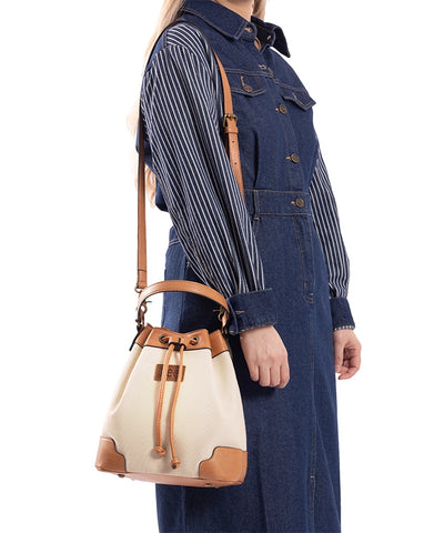 Lee Denim Canvas Crossbody Bucket Bag