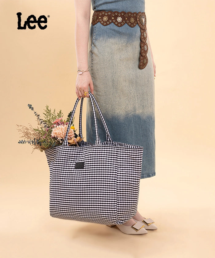 LEE Plaid Cotton Large Tote