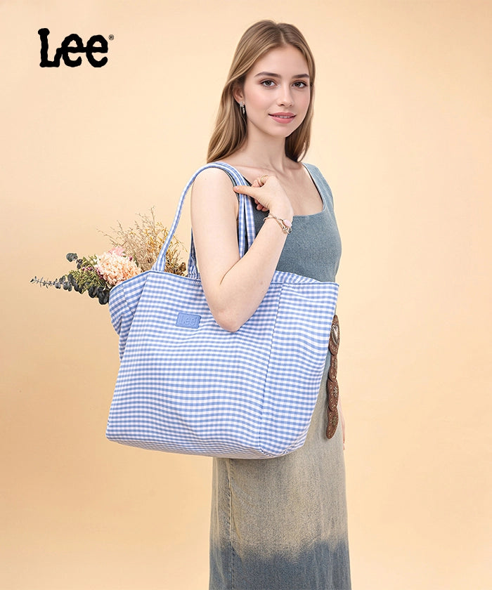 LEE Plaid Cotton Large Tote