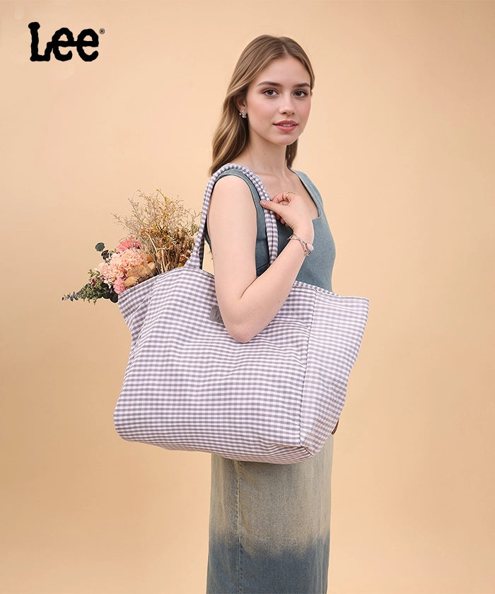LEE Plaid Cotton Large Tote