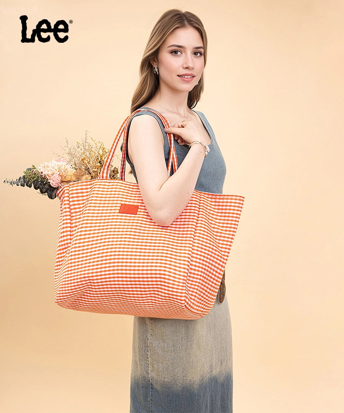 LEE Plaid Cotton Large Tote