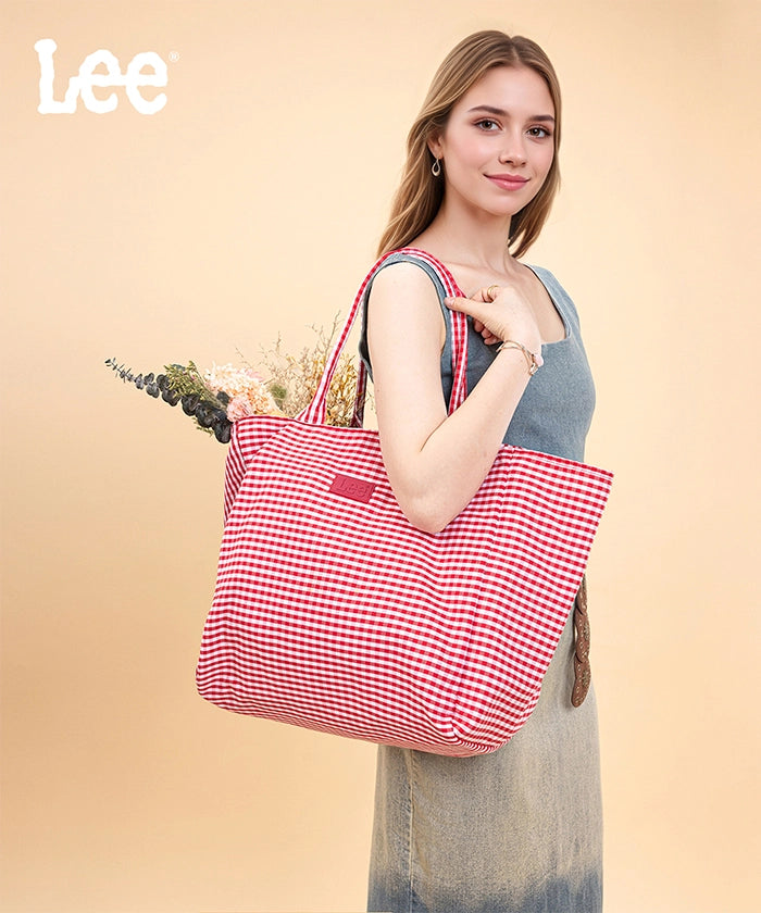 LEE Plaid Cotton Large Tote