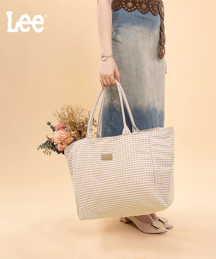 LEE Plaid Cotton Large Tote