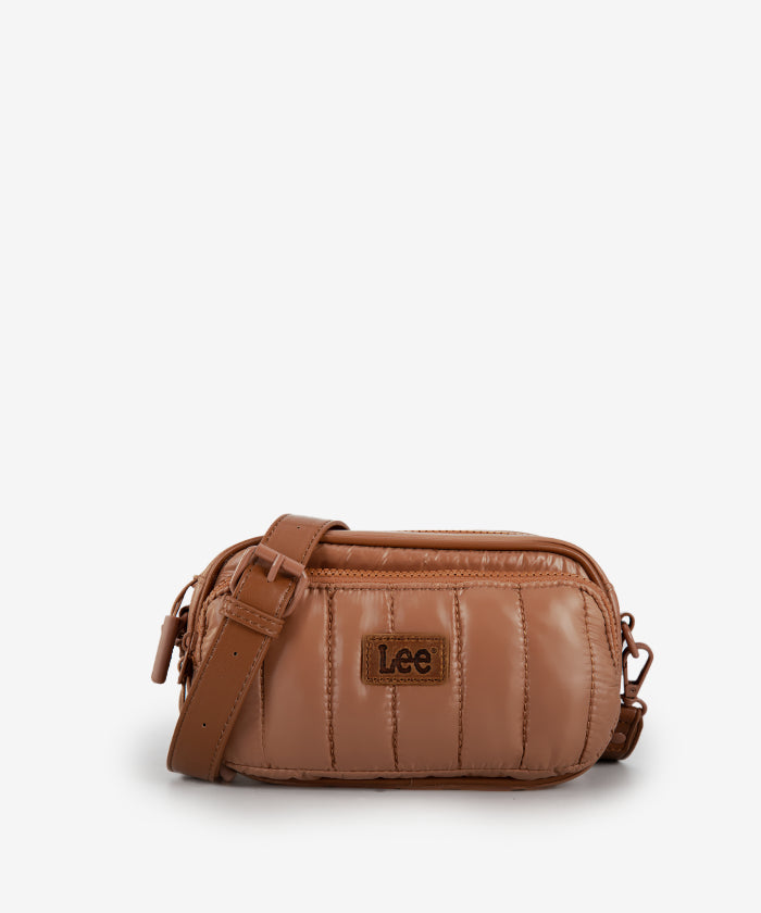 LEE Quilted Puffer Crossbody Bag Brown