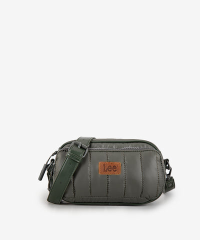 LEE Quilted Puffer Crossbody Bag Dark Green