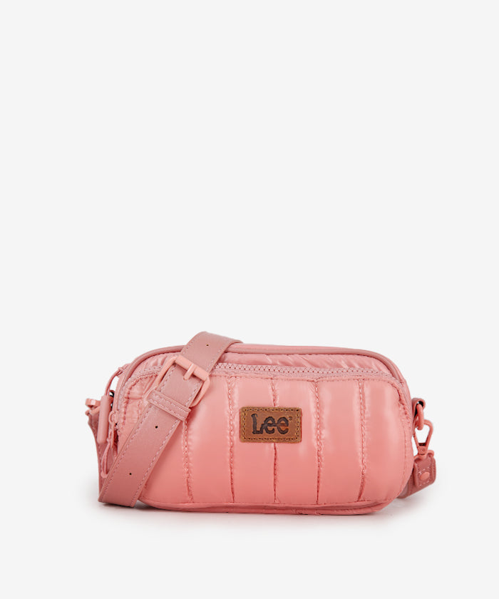 LEE Quilted Puffer Crossbody Bag Dark Pink