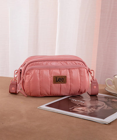 LEE Quilted Puffer Crossbody Bag Dark Pink