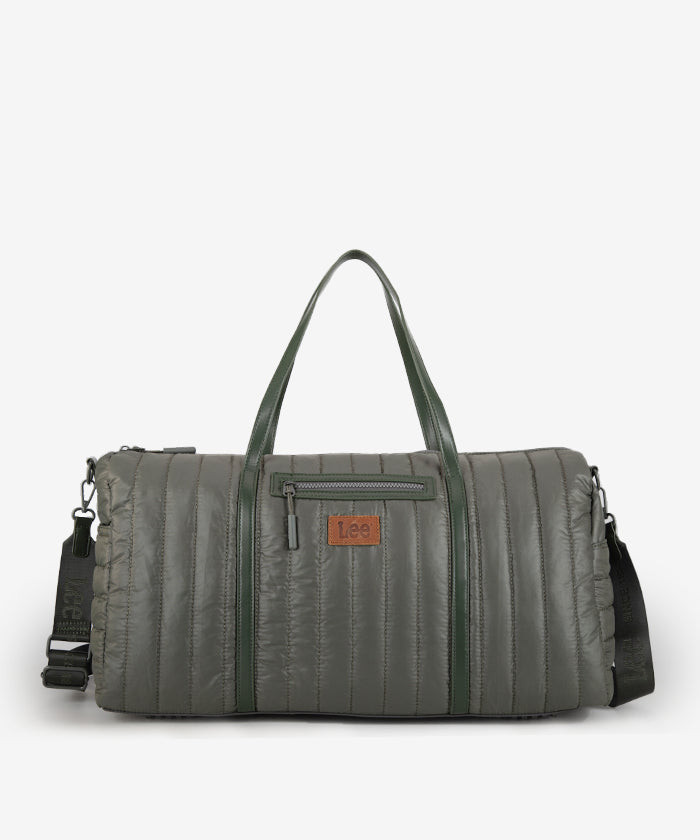 LEE Quilted Puffer Duffle Bag Dark Green