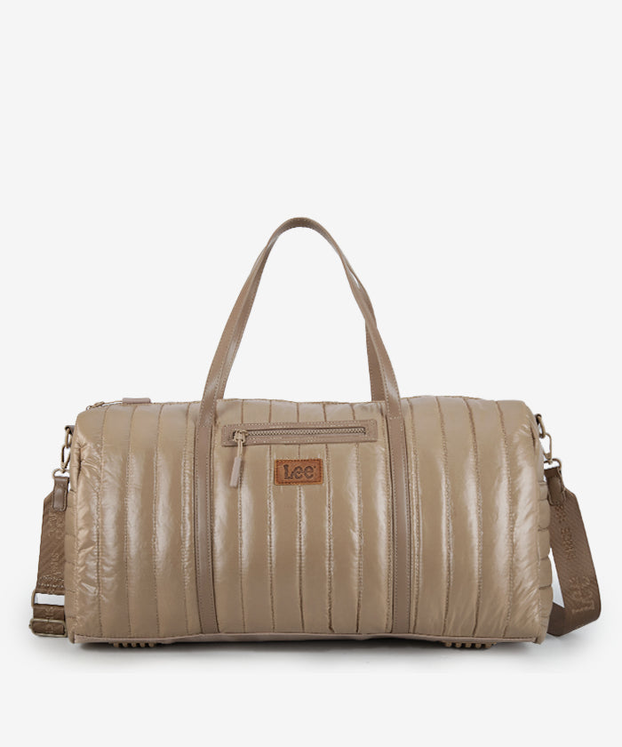 Lee Quilted Puffer Duffle Bag Montana West Khaki